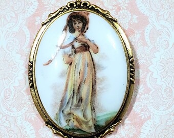Regency Brooch - Pinkie - 18th Century Jewelry - Regency Reproduction - Historical Jewelry - Jane Austen Gifts - Victorian Style Brooch