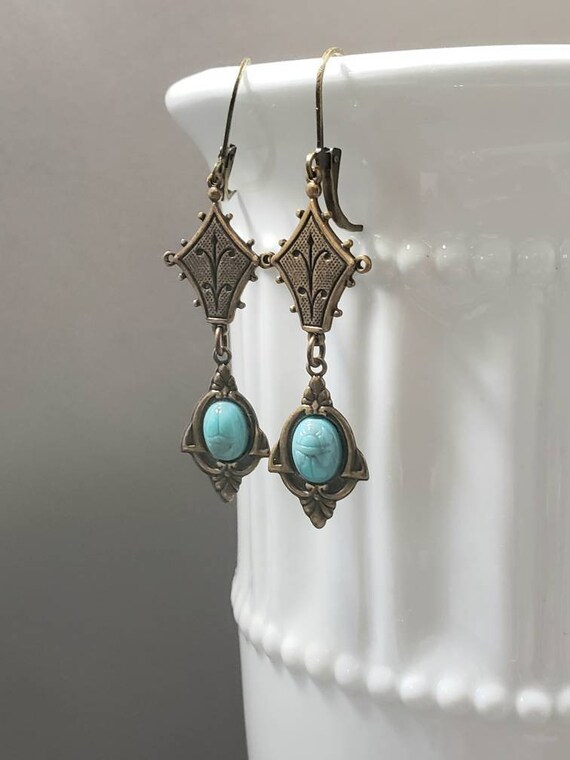 Egyptian Revival Scarab Earrings - 1920s Art Deco Jewelry - 1920s Earrings - Egyptian Revival Jewelry - King Tut - Vintage Style