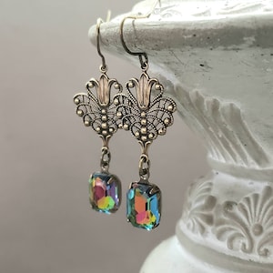 Art Nouveau Drop Earrings - Edwardian Style Jewelry - Gilded Age - Victorian Era Earrings - Art Nouveau Style Jewelry - Alfons Mucha