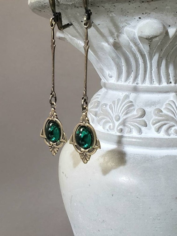 Edwardian Drop Earrings - Edwardian Style Jewelry - Assemblage Earrings - Suffragette Jewelry - Victorian Reproduction