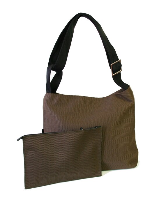 Items similar to Vegan messenger bag, BROWN shoulder bag, Large urban
