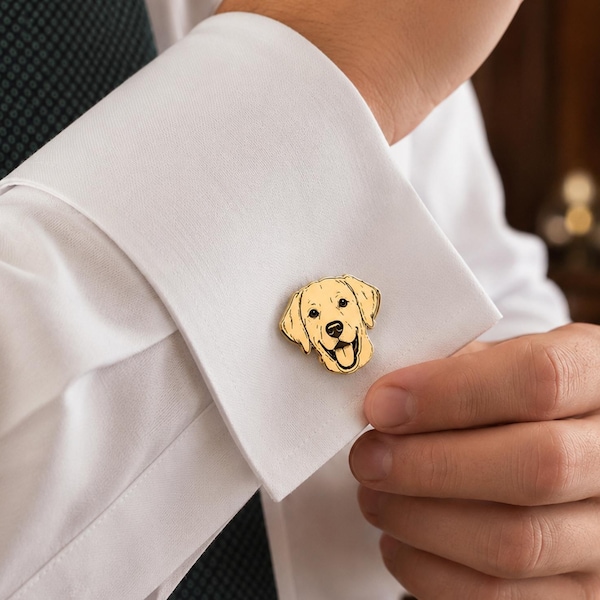 Custom Pet Portrait Cufflinks, Engraved Pet Jewelry, Pet Photo Cuff Links, Wedding Cuff Links, Groomsmen Gifts, Pet Memorial Gifts