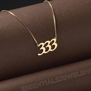 Angel Number Necklace With Curb Chain, Number Necklace, Birthday Gift, 18k Gold-Plated Angel Number, NecklaceGift For Her, Christmas Gifts.