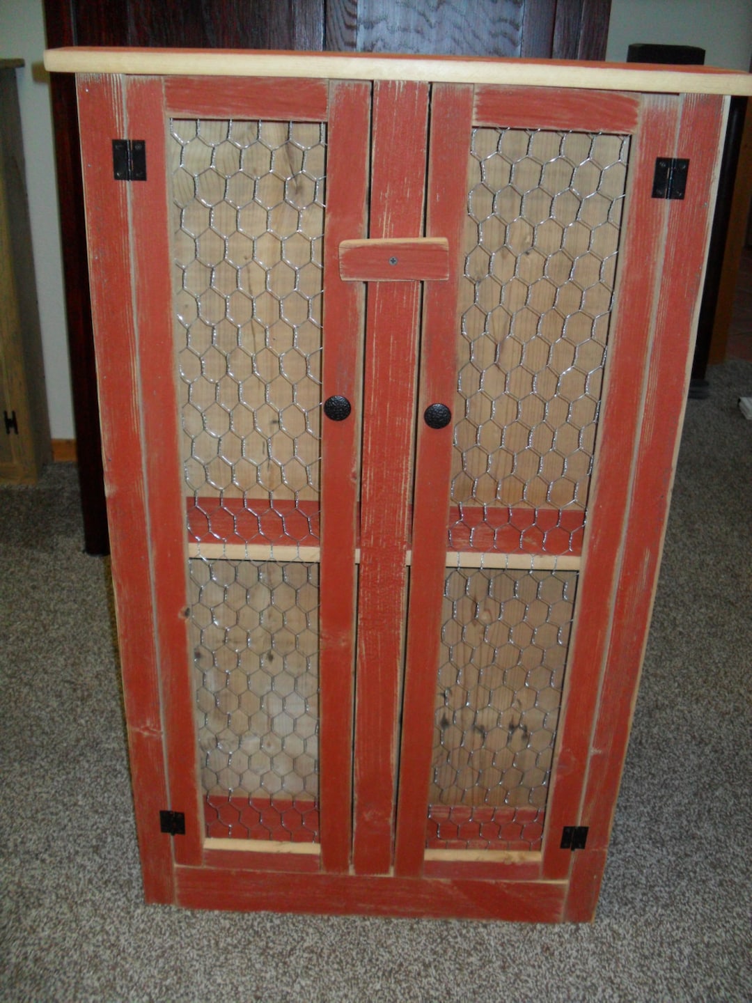 Rustic Red Chicken Wire Etsy