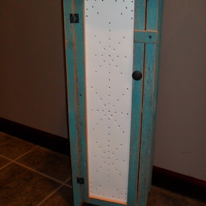 Teal Tin Door Cabinet