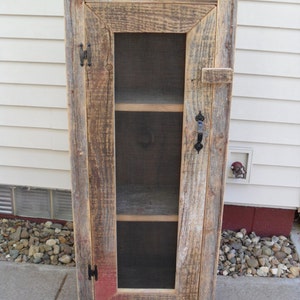 Barn Wood Screen Door Cabinet