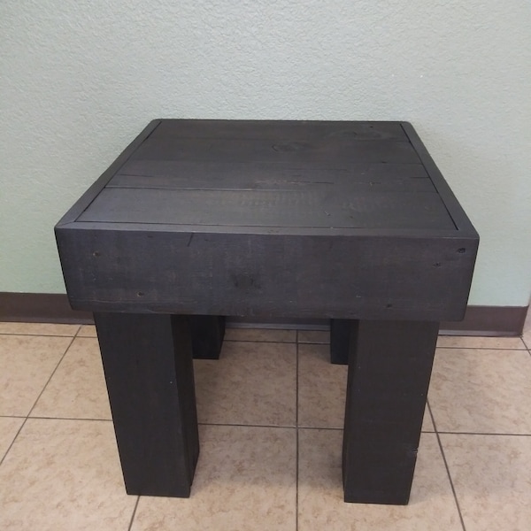 Wood and Black Metal End Tables Etsy