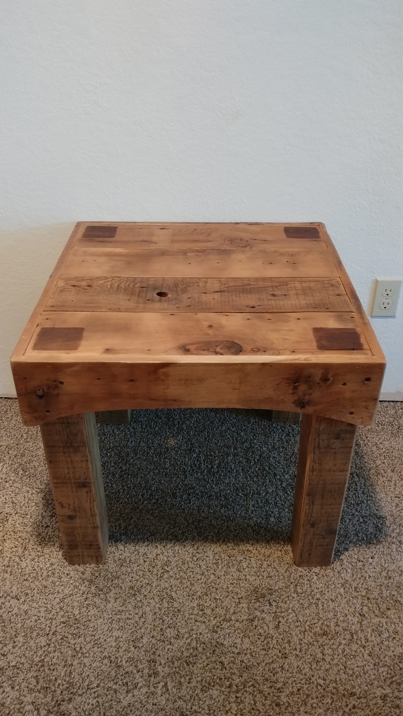Reclaimed Barnwood End Table Etsy