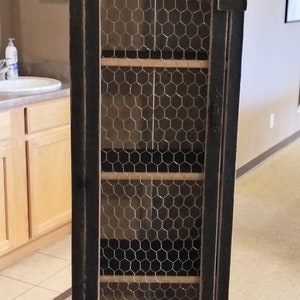Black Chicken Wire Door Cabinet
