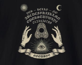 Gothic Ouija Brett Boxy Tee: Vintage Okkultes Witchy Schwarzes Top