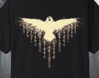 Gothic Shirt | Mystic Raven Runes Tee | Comfort Colors 1717 Oversized Goth Top