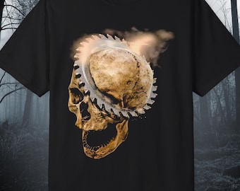 Goth Clothes Skull Horror Shirt | Saw Blade Graphic Tee | Heavy Metal T-shirt