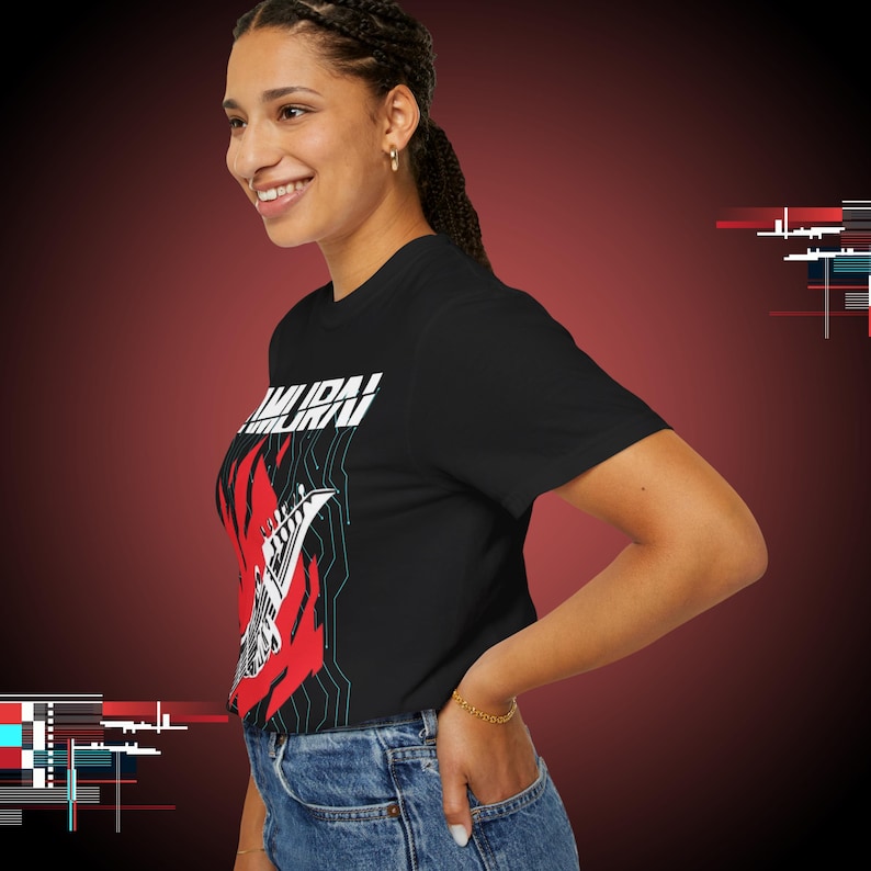 Cyberpunk 2077: Samurai Never Fade Away Graphic T-Shirt | Comfort Colors 1717 Vintage Fit image 5
