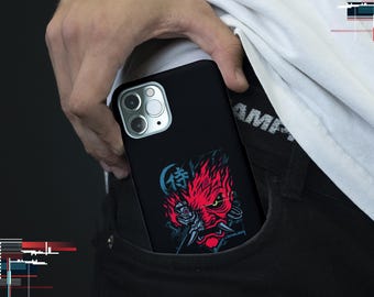 Cyberpunk 2077 Samurai Mask Handyhülle: Night City Schutzhülle