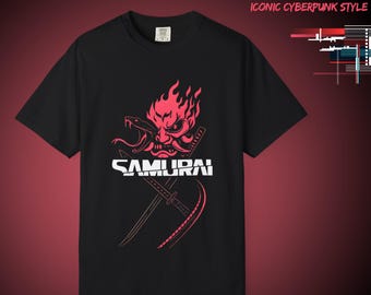 Cyberpunk 2077 T-Shirt: Samurai Snake Red Oni, Comfort Colors