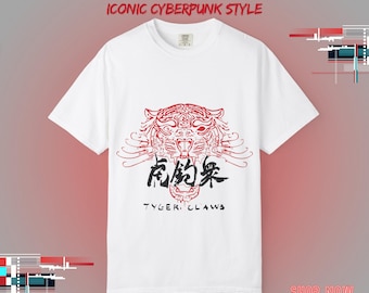 Cyberpunk 2077: Camiseta Tiger Claws / Ropa urbana japonesa / Camiseta de gamer distópico / Regalo para fans de Edgerunners