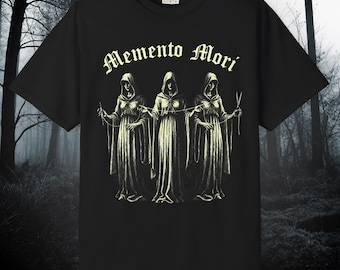 Memento Mori Three Fates Destiny Shirt | Goth Skull Grim Reaper Art