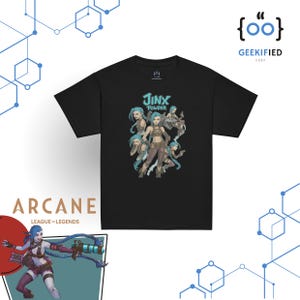 Arcane Jinx Youth T-Shirt | Classic Fit Tee with 12 Text Colors | League of Legends Gift for Kids | Bold Style for Everyday Chaos