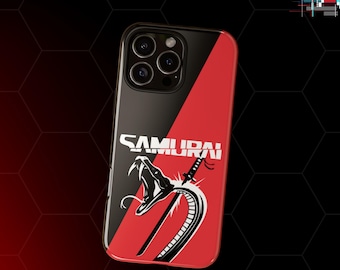 Samurai Serpent iPhone Case – Cyberpunk Katana Snake Tough Protection (Glossy or Matte)