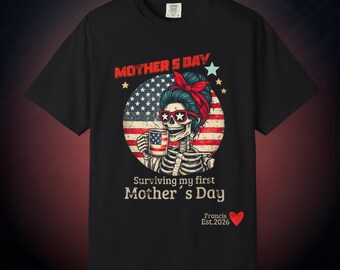 Surviving My First Mothers Day Shirt - Personalized New Mom Tee