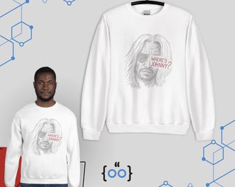 Cyberpunk 2077-sweater: Johnny Silverhand handgetekende kunst