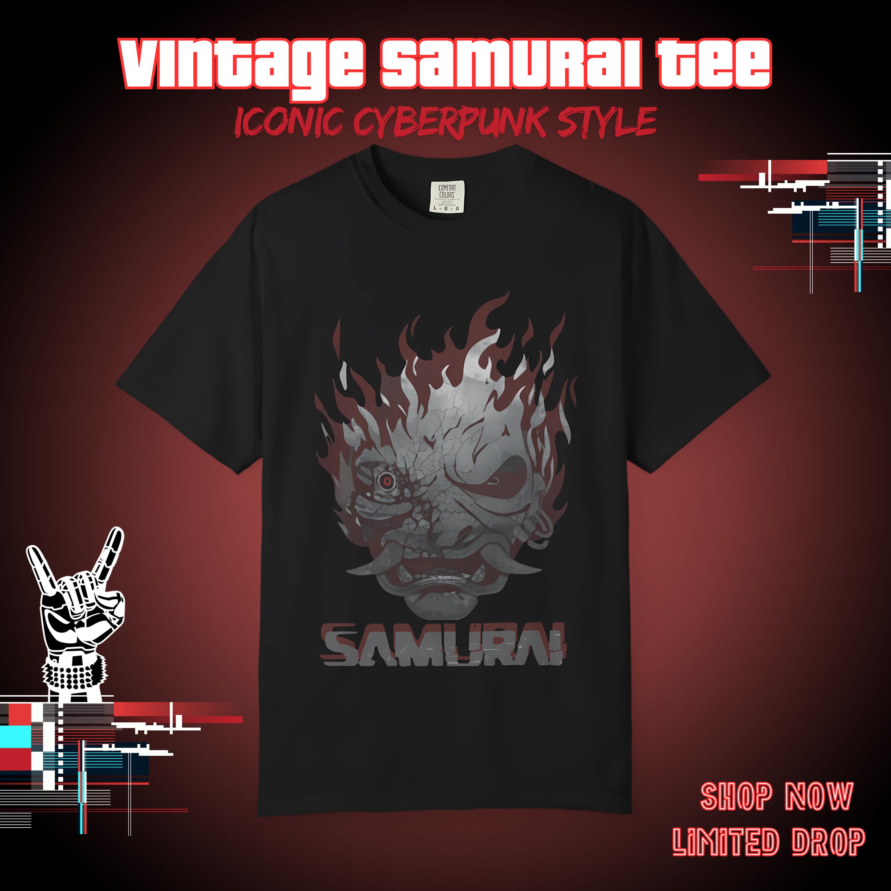 Vintage SAMURAI Strongweave T-shirt: Cyberpunk Band Tee, Johnny