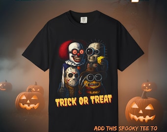 Trick or Treat Shirt / Halloween Horror Parody Tee / Comfort Colors 1717 Graphic T-Shirt Gift