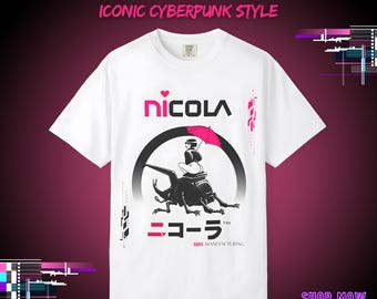 Nicola Cyberpunk 2077 T-Shirt | Taste The Love Slogan | Anime Graphic Design Tee
