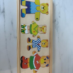 Little Bear Change Clothes Puzzle | Early Education Wooden Jigsaw image 1