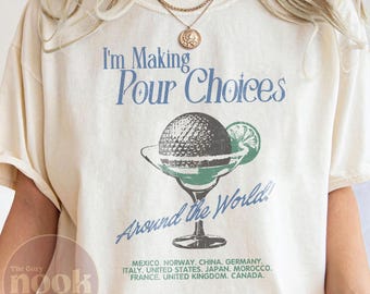 Retro Epcot Drinking Around The World Shirt, Funny Disney Vacation Tee