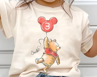 Custom Winnie The Pooh Birthday Shirt, Comfort Colors Pooh Bear Tee