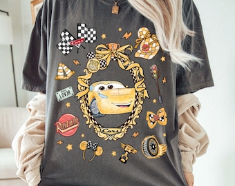 Cruz Ramirez Mirror Coquette Bow Comfort Colors Shirt,  Disney Disney Cars Shirt, Birthday Cars Family Shirt