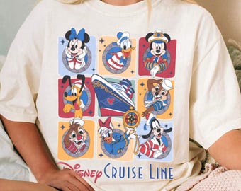 Custom Disney Mickey And Friends Cruise Line Comfort Colors Shirt, Family Matching Cruise Tee, Disney Cruise Gift, Disneyland Trip 2026