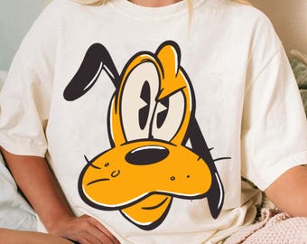Disney Pluto Emotion Big Face Comfort Colors Shirt, Mickey And Friends Tee, Disneyland Trip Shirt 2026 Comfort Colors Shirt