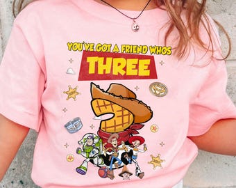 T-shirt Toy Story personnalisé pour le 3e anniversaire, t-shirt d'anniversaire Toy Story personnalisé, cadeau d'anniversaire pour enfant