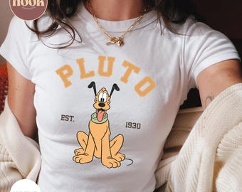 Vintage Pluto Disney Crop Top, Y2K Cartoon Dog Shirt