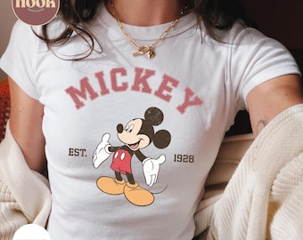 Vintage Mickey Mouse Crop Top, Retro Y2K Disney Tee