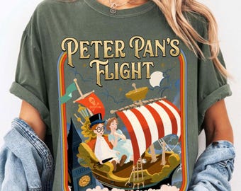 PETER PAN'S FLIGHT Shirt, Peter Pan Neverland Shirt,  Vintage Disney T-shirt, Toddler Party Shirt, Magic Kingdom Trip Tee