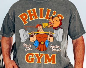 Camiseta Phil's Gym Hercules Comfort Colors, Camiseta retro de gimnasio Disney, Viaje a Disneyland 2026