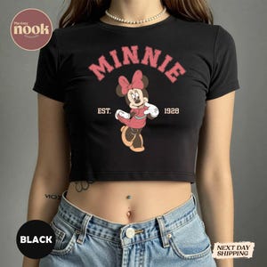 Vintage Minnie Mouse Crop Top, Retro Disney Baby Tee, Y2K Cartoon Girl Shirt, Cute Disneyland Outfit for Women 2026 bild 4