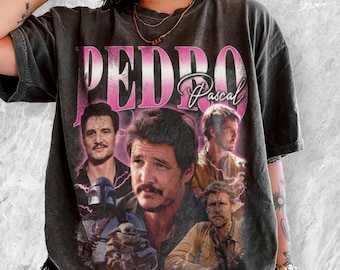 Oversize Tee Pedro Pascal Pink Mandalorian Acid Wash Oversized Shirt, Retro Funny Pedro Pascal Shirt, Pedro Pascal Fans Gift