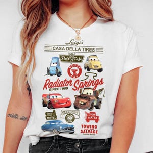 Radiator Springs Shirt, Disney Cars Lightning McQueen and Mater Tee, Disney Vacation 2026 immagine 4