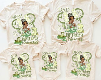 Tiana Princess Birthday Shirt, Comfort Colors Family Tee, Frog Prince Graphic