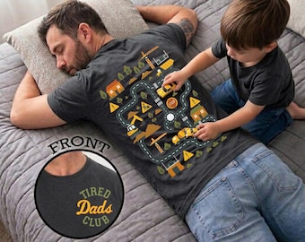 Camiseta con diseño de alfombra de juegos de construcción del Club de Papás Cansados, regalo de cumpleaños para papá de Comfort Colors