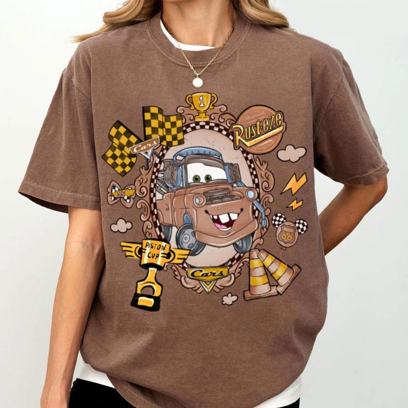 Vintage Tow Mater Shirt, Disney Cars T-Shirt, Retro Radiator Springs Tee, Disney Family Trip image 11