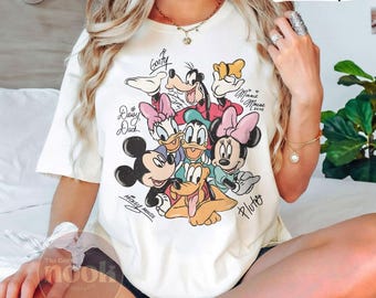 Retro Mickey and Friends Comfort Colors Tee, Disney Family Trip Shirt