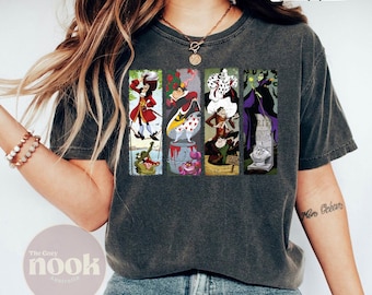 Disney Villains Haunted Mansion Portraits T-Shirt, Retro Halloween Tee