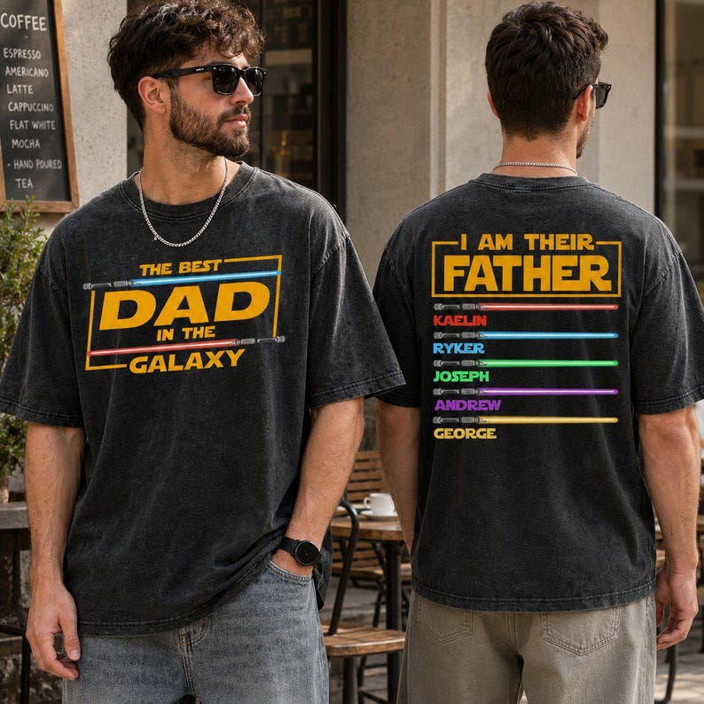 Custom Kids Name Lightsaber Acid Wash Oversized Shirt, Star Wars Inspired Galaxy Tee, Disneyland Trip 2026 bild 5