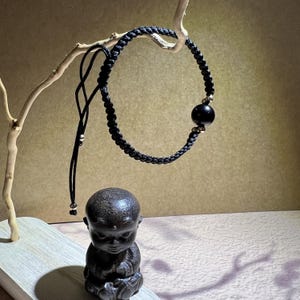 Pulsera de obsidiana bendita / Elemento agua para dragón, cerdo, gallo, rata, mono / Impermeable y que no se empaña