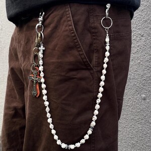 White Pine Skull Wallet Chain ,Jeans Chain,Gothic Pants Chain,Biker Wallet Chain,Handmade Wallet Chain,Punk Wallet Chain
